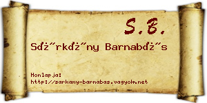Sárkány Barnabás névjegykártya