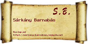 Sárkány Barnabás névjegykártya