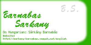 barnabas sarkany business card