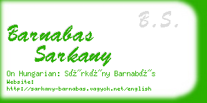 barnabas sarkany business card